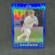 Eric Chavez 2007 Topps Chrome Blue Refractor #208 Oakland Athletics