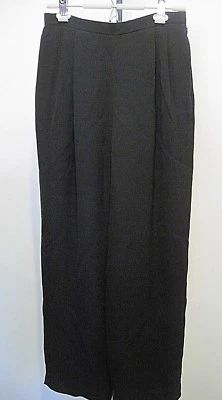 Pantalones de vestir plisados negros 100 % pura seda forrados talla PETITE 8 USADOS EN EXCELENTE ESTADO  Foto 1 de 3