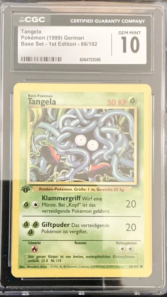 Pokémon TCG Tangela Base Set, 1st Edition Common Shadowless Card 66/102 GERMAN - Image 1 of 1