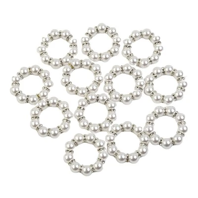 Durevole Tovagliolo Anelli Decorazione Cucina Bianco Matrimonio 12 Pz / Set - Immagine 1 di 4