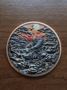1 Ounce Colorized Copper Round Viking Warrior - Picture 1 of 2