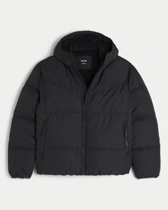 Hollister Faux Fur Lined Puffer Jacket - Large - Picture 1 of 2