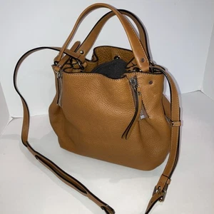 Burberry Maidstone House Check Crossbody Bag Purse Saddle Brown Leather - Picture 1 of 13