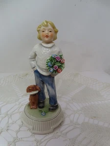 7” Boy & Dog 1966 TMK4 Valentine Figurine Ltd Edition Goebel Lore FF 1u9 - Picture 1 of 6