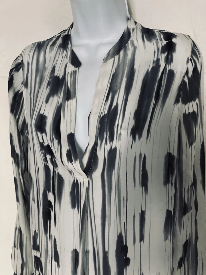 Blusa túnica Vince aquarela estampa geo tie dye 100% seda $345 varejo 6 - Imagem 1 de 4