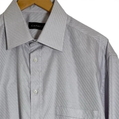Canali платье рубашка мужская размер 43 17 Herringbone длинным рукавом сделано в Италии - Изображение 1 из 4