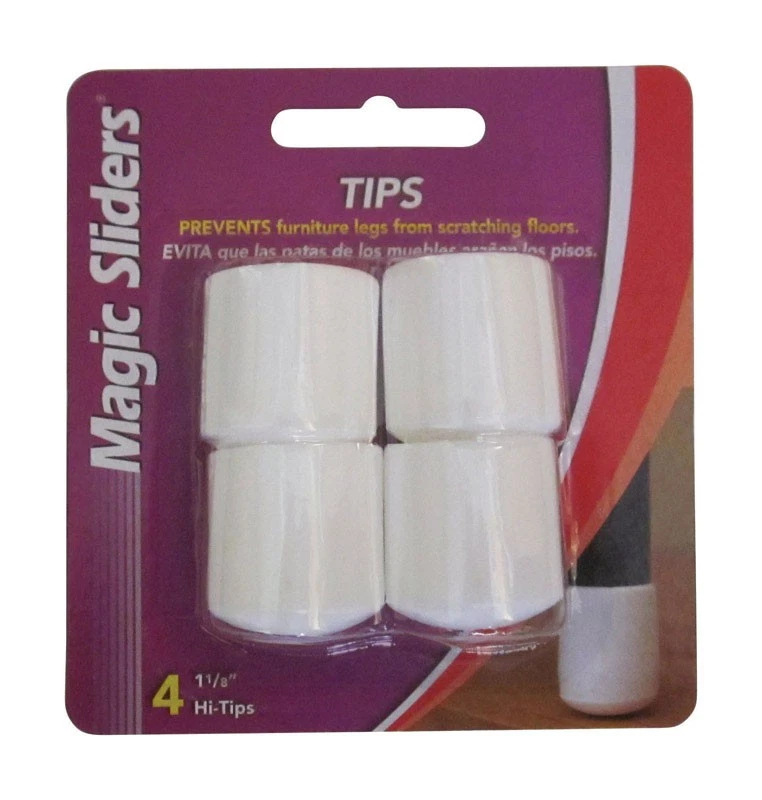 Magic Sliders 94500 White Round Rubber Furniture Leg Tips 1-1/8 in. - Image 1 of 1