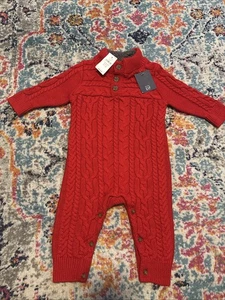 Baby Gap 3-6 Month Christmas Jumper/ROMPER FULL BODY SWEATER - Picture 1 of 5