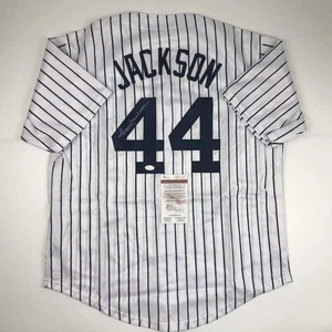 Autographed/Signed Reggie Jackson New York NY Pinstripe Jersey JSA COA - Picture 1 of 4