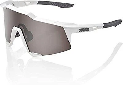 100% Speedcraft Sport Sunglasses Cycling Matte White - HiPER Silver Mirror - Image 1 of 1