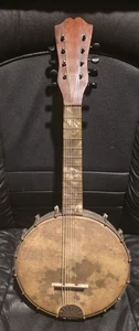 Antique 1920s Banjo-Mandolin Banjolin 9"  Skin Head Montgomery Ward Concertone - Picture 1 of 6