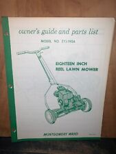 Montgomery Ward 18 inch Reel Mower Model ZYJ-190A Owners Manual,Parts List.