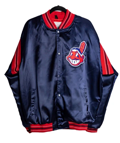 NEW Vintage Style Cleveland Indians 1989 Satin Dugout Jacket Similar to Starter Cover
