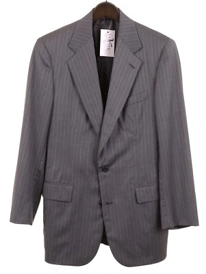 Traje Chaqueta Pantalones A MEDIDA Martin Greenfield Gris Medio Púrpura Rayas 2 piezas 40 R Foto 1 de 4