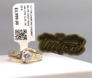 $4000-Certified NATURAL Diamond SOLITAIRE ENGAGEMENT RING-14k YELLOW GOLD 5.75GR - Picture 1 of 14