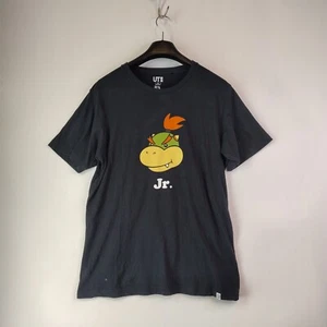 Uniqlo Nintendo Graphic Shirt Unisex M Black Cotton Bowser Jr. Logo - Picture 1 of 12
