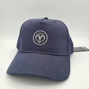 True Religion Hat Blue White Buddha Smiley Face Logo Snapback Baseball Cap Lucky - Picture 1 of 7