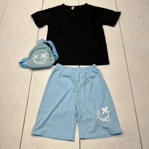 Black & Blue 3 Piece Graphic Print Outfit Boys Size Large NEW - Picture 1 of 10