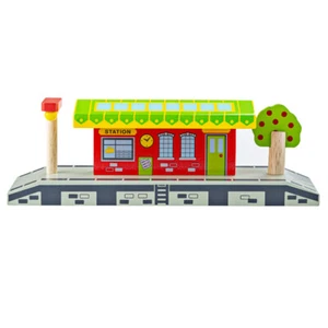 Bigjigs Rail Wooden Village Station Playset Railway Accessories Platform