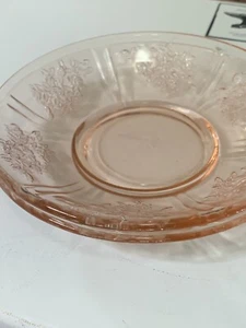Lot of 2 Pink Depression Glass Dessert Saucer Plates Federal? 6” Cabbage Rose - Picture 1 of 4