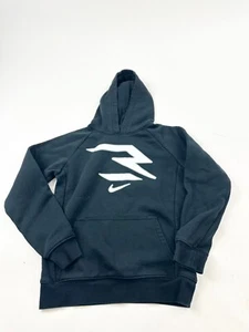 Nike Hoodie Seeatshirt Boys Medium Black Fleece Russell Wilson 3 Brand Pullover - Picture 1 of 6