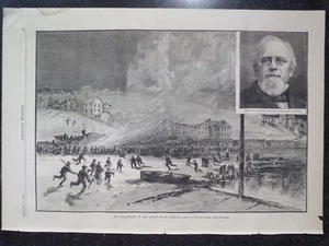 Train Wreck Hudson River Railroad New York Harper’s impresión semanal 1882 - Imagen 1 de 1