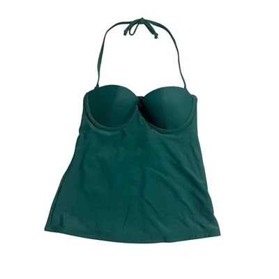 Sujetador Tankini Vintage Azul Marino Para Mujer XS Verde Con Aros Halter Correa Acolchado NUEVO Foto 1 de 4