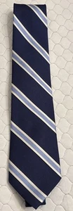 Tommy Hilfiger Tie Silk Blue White Stripe Repp 3.5” X 60” Vtg NWOT - Picture 1 of 4