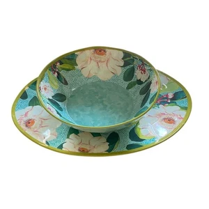 Pier 1 Imports Magnolia Melamine Serving Platter and Serving Bowl Set of Two - Picture 1 of 8
