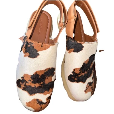 AEROSOLES Wreeland Pelo de Poni Eslinga Mula Mujer 9.5M Blanco Marrón Suela Onda Foto 1 de 4