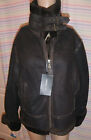 Arma Brown Fleece Trim Bomber Jacket, Sheepskin Leather Uk L Genuine Sheepskin