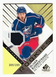 Oliver Bjorkstrand Blue Jackets 2016-17 SP Game Used Jersey Rookie Card 389/399 - Picture 1 of 2