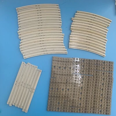 Lego Vintage 4.5V Tren Pista Lote Rieles Lazos Curvas Recto Gris73 piezas Lavado Foto 1 de 4