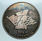 1976 États-Unis États-Unis 200 ans drapeau patriote jeton cheval médaille d'argent NVCC i84117