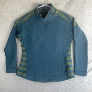 Marmot Vivian Sweater Womens Large Blue Green Wool Blend Turtleneck Pullover - Picture 1 of 22