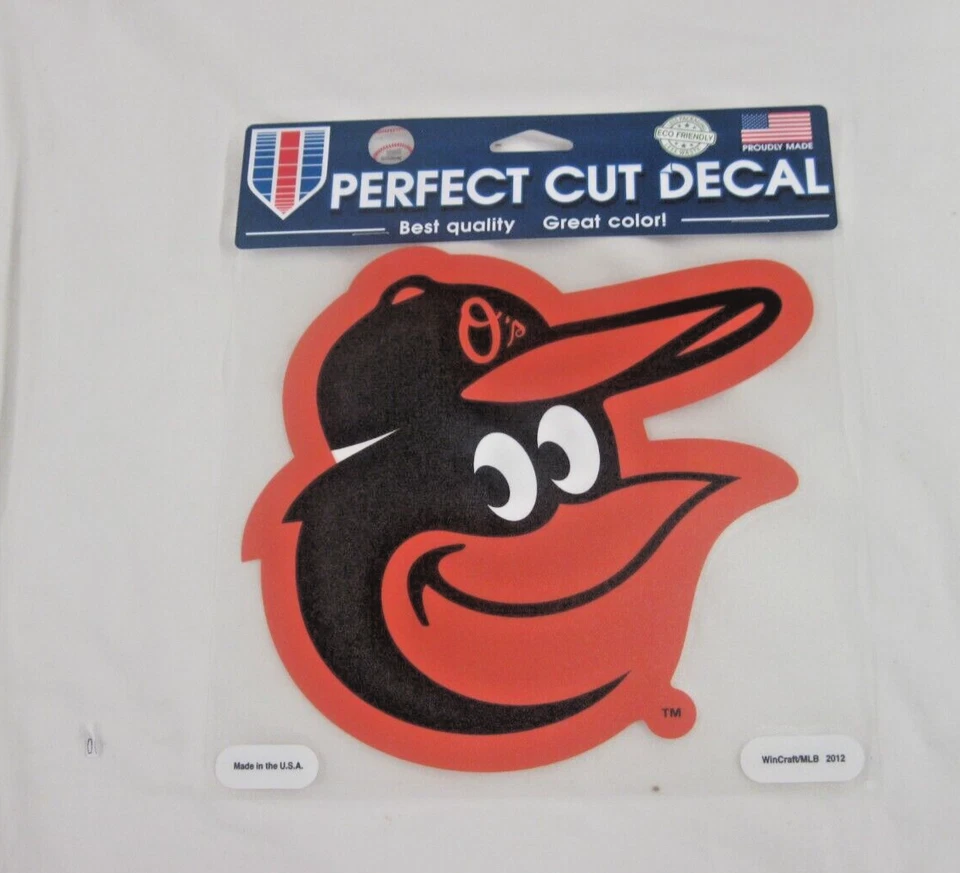 BALTIMORE ORIOLES DIE CUT ORIOLE BIRD LOGO 8" INCH FOR  CAR OR HOME NEW MLB - Image 1 of 1
