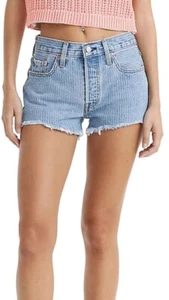 Levi's Women's 501 Jeans Shorts -Stripes Blue- Size: 12 / W31 NWT! - Picture 1 of 9