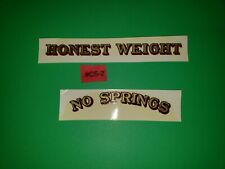 NO SPRINGS / HONEST WEIGHT ANTIQUE SCALE DECAL SET OF 2 GOLD RED BLACK #CS-2