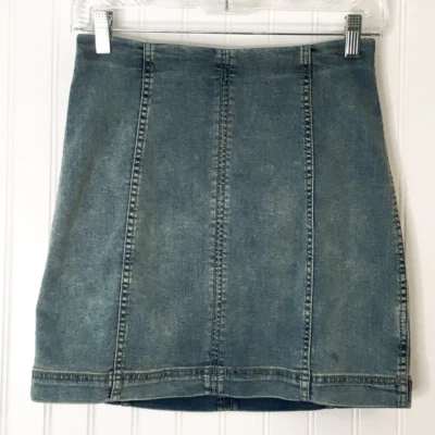 Falda lápiz vaquera Free People para mujer azul elástica cremallera trasera 6 Foto 1 de 4