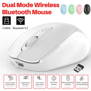 2.4G Wireless Bluetooth Optical Mouse Silent Mouse with USB Receiver for MacBook - Picture 1 of 32
