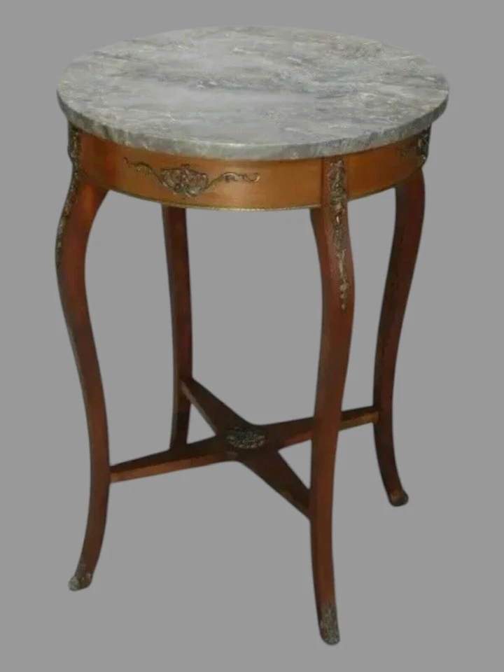 Suporte de mesa antigo vitoriano de mármore com decoração de bronze Ormolu - Imagem 1 de 4