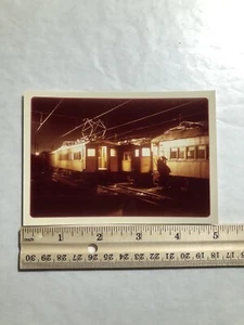 Railroad Cars Night View Old Photo - Picture 1 of 2
