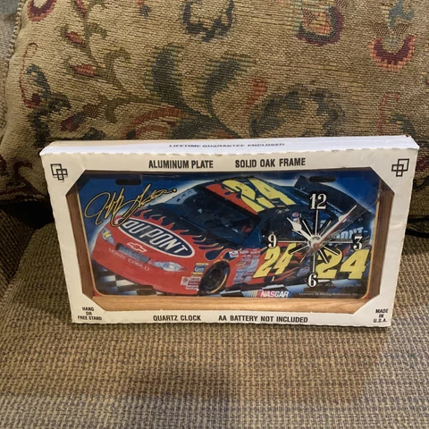 Jeff Gordon Wall Clock #24 Nascar & License Plate Set Racing Reflections Sealed! Cover
