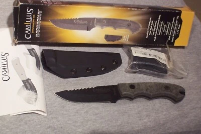 CUCHILLO CAMILLUS BÁRBARO SIERRA TRASERA HOJA FIJA NUEVO EN CAJA HECHO EN EE. UU.  Foto 1 de 4