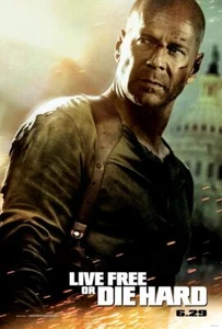 LIVE FREE OR DIE HARD great original 27x40 D/S movie poster 2007 - Foto 1 di 1