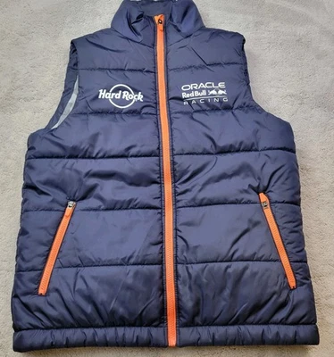 Chaleco acolchado Hard Rock Oracle Red Bull Racing F1 para hombre pequeño azul bolsillos con cremallera completa Foto 1 de 4