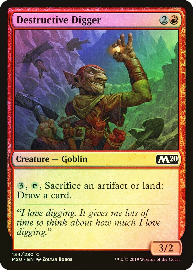 MTG FOIL Destructive Digger  - Core Set 2020 #134 - Image 1 of 1
