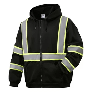 Hi Vis Work Safety hoodies for Men - Class 3 High Visibility Reflective Hoodi... - Picture 1 of 5