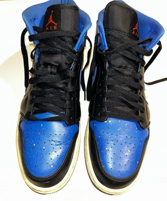 Talla 11.5 - Air Jordan 1 Mid Royal Splatter Foto 1 de 4