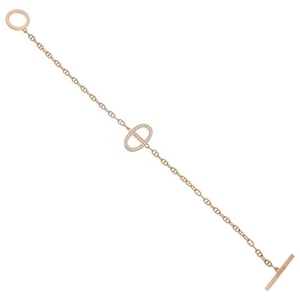 AUTH HERMES CHAINE D'ANCRE CONTOUR BRACELET DIAMOND 18K ROSE GOLD WOMEN'S F/S - Picture 1 of 8